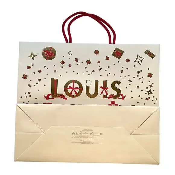 Two Authentic Louis Vuitton Shopping Bags Holiday Large & Classic Small - Picture 3 of 11